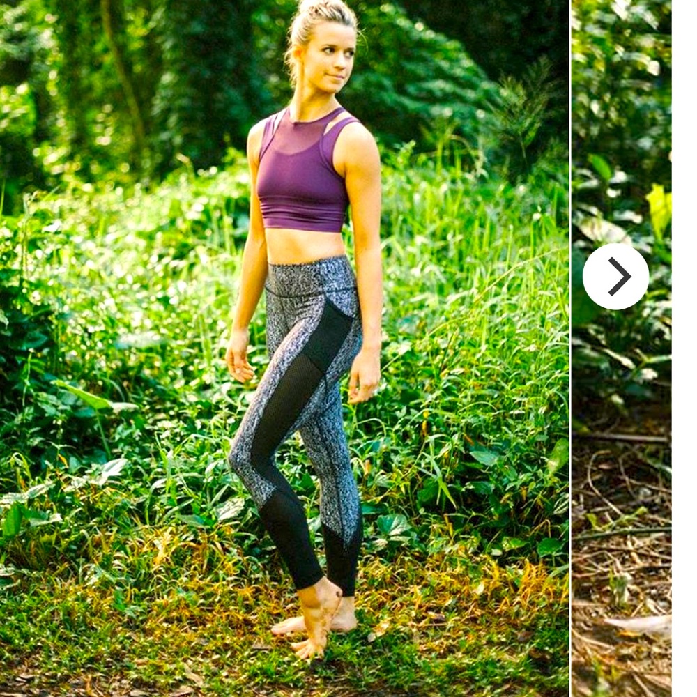 Lululemon Fit Physique Tight Luon Suited Jacquard Black White Pants Mesh Legging